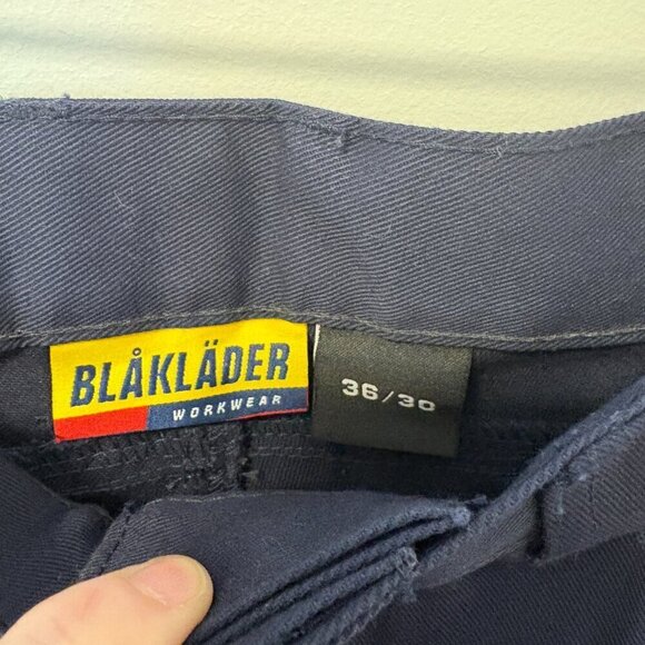 Blaklader Work Pants Mens 36X30 Navy Fire Rated Pockets Heavyweight Workwear - Picture 7 of 13